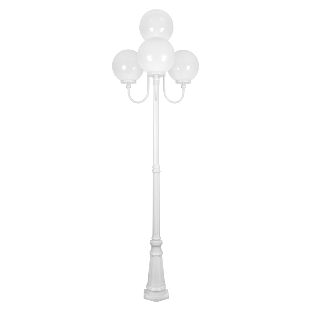 gt 627 lisbon four 30cm spheres curved arms tall post light