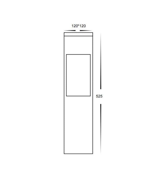 HV1630T-BLK-240V-SQ | HV1630T-BLK-24V-SQ- Fedor Square Aluminium Black Tri Colour LED Bollard Light