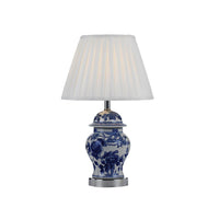 Thumbnail for Ling Table Lamp in White and Blue with White Shade