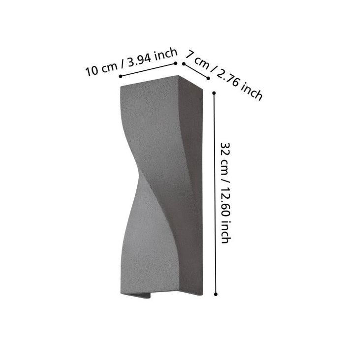 Meryl Wall Light 2X5W GU10 Tri-Colour Sand Black