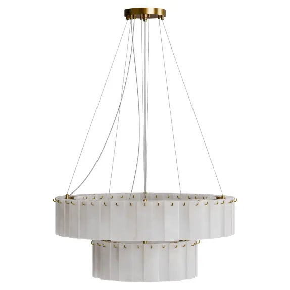 Mirage 800mm+450mm Round Glass Kit - 28 Head E14 Brass frame with Glass Decor Stainless steel suspension Two Boxes (MIP-28PN-8045R-E14-BR) F & ( MIP-28PN-8045R-E14-GL) 3M Drop -IP20