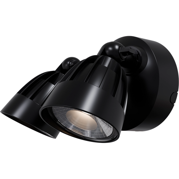 Nighthawk 2 Light Exterior Spotlight 30W TRI Colour Black IP65