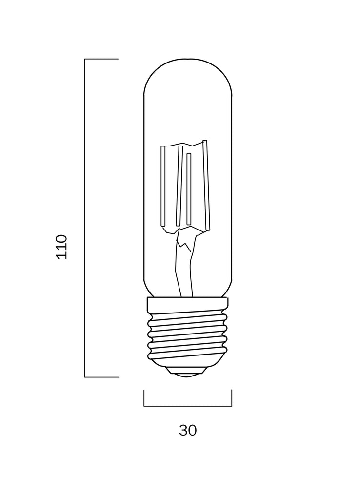 T30 5W E27 4000K or 2400K Clear LED Globe Dimmable