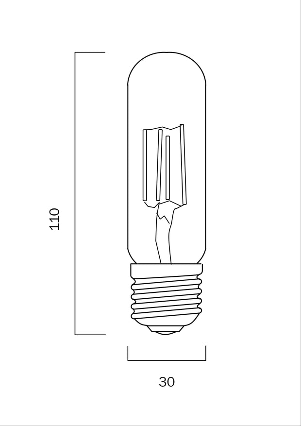 T30 5W E27 4000K or 2400K Clear LED Globe Dimmable