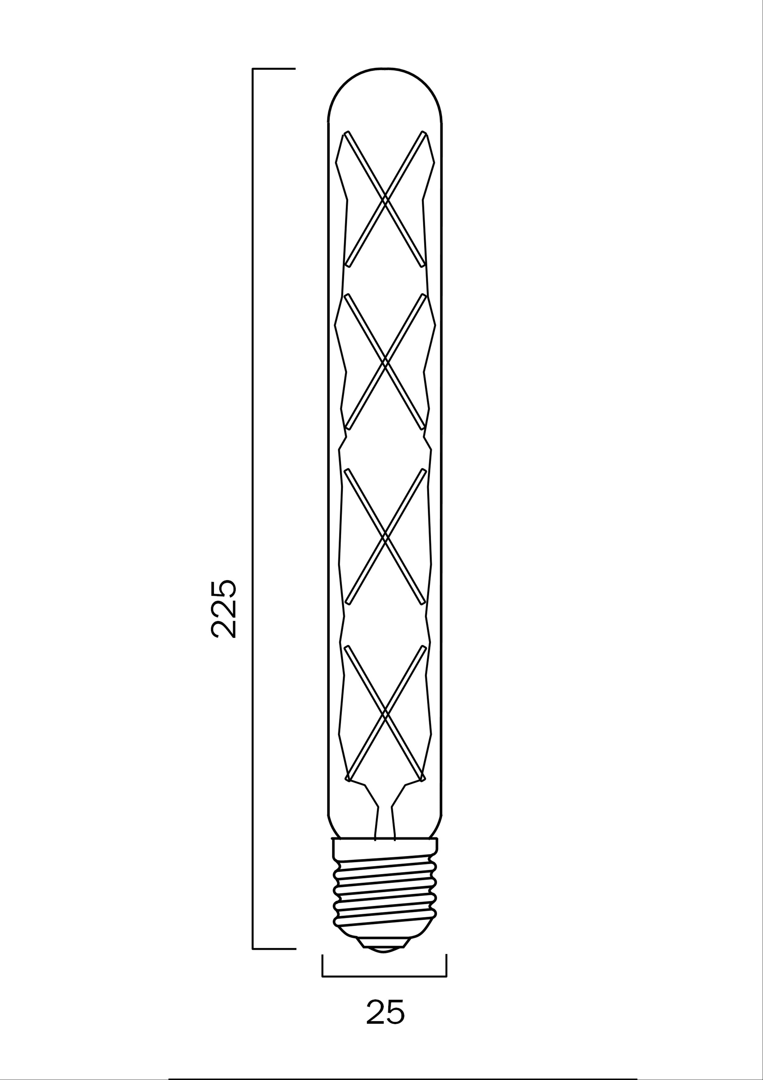 T30 Tubular 8W E27 4000K or 2400K Clear LED Globe Dimmable