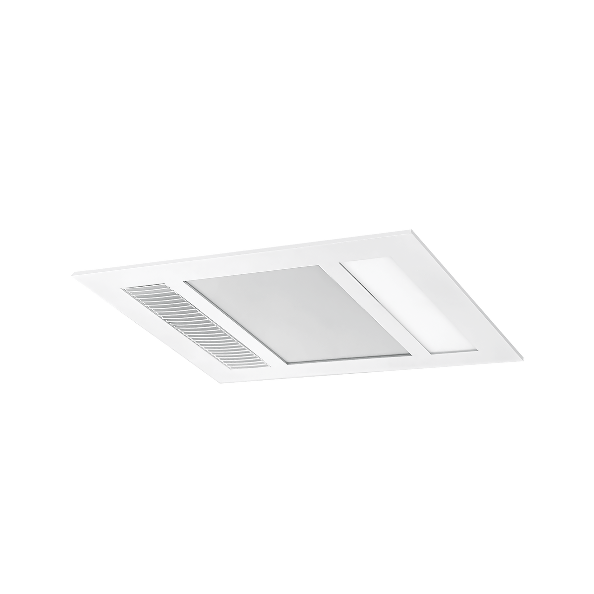 Phoenix Mini 1000w Halogen 3 in 1 Bathroom Heater & High Extraction Exhaust Fan with Tricolour LED Light Panel White