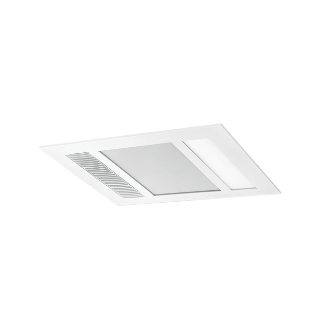 Phoenix Mini 1000w Halogen 3 in 1 Bathroom Heater & High Extraction Exhaust Fan with Tricolour LED Light Panel White