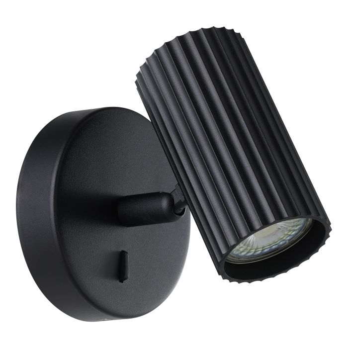 Portillo Black 5W CCT GU10 Adjustable Spot Wall Light with Switch
