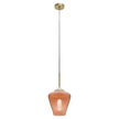 Ribbon Gold with Amber Ribbed Glass E27 230mm Pendant