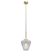 Ribbon Gold with Clear Ribbed Glass E27 230mm Pendant