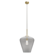 Ribbon Gold with Clear Ribbed Glass E27 360mm Pendant