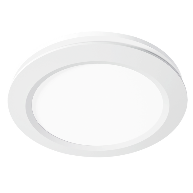 Saturn Round 250mm Exhaust Fan White with 17w Tricolour LED Light