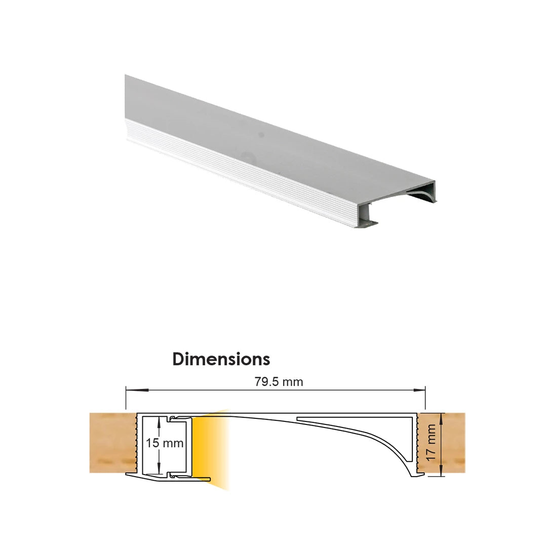 Strip Channel Recessed 19X79.5mm 1.2m