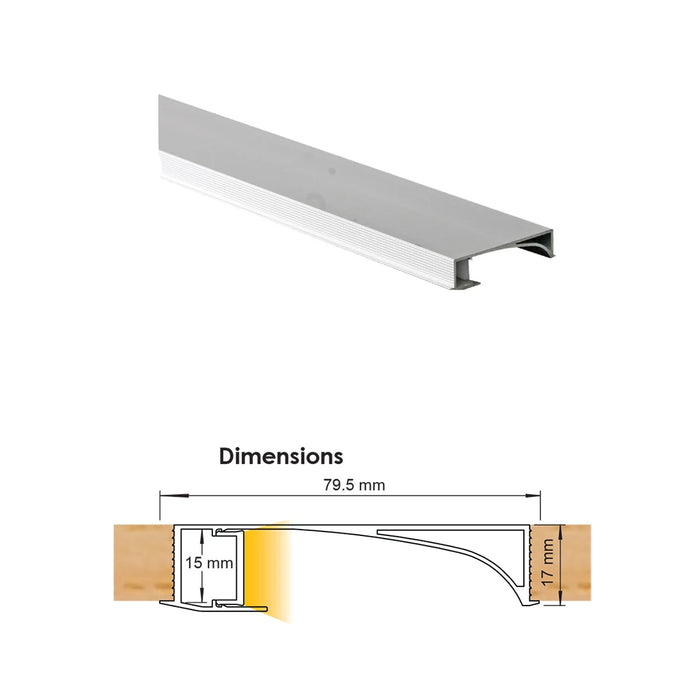 Strip Channel Recessed 19X79.5mm 1.2m