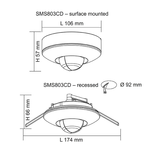 PIR Sensor 600W 360 Degrees White