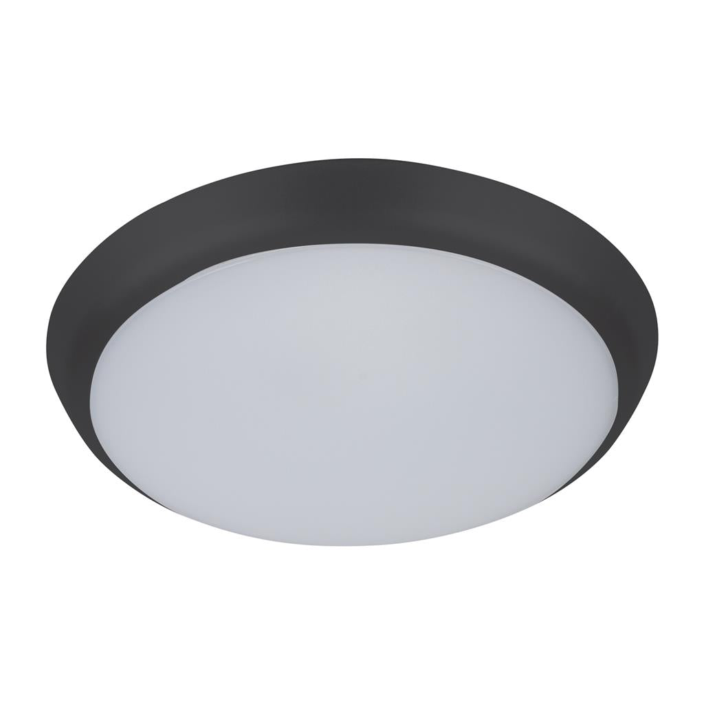 solar 200 round 15w led slimline ceiling light black frame