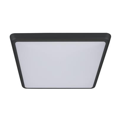 solar 300 sq square 240v 25w 30cm slimline led ceiling light black frame