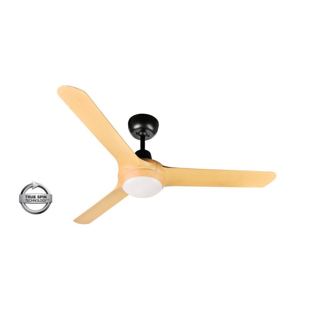 Spyda 3 Blade 50" (1253mm) Ceiling Fan with 20 Watt Tri Colour LED Light in Bamboo