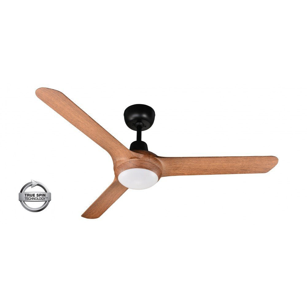 Spyda 3 Blade 50" (1253mm) Ceiling Fan with 20 Watt Tri Colour LED Light in Bamboo