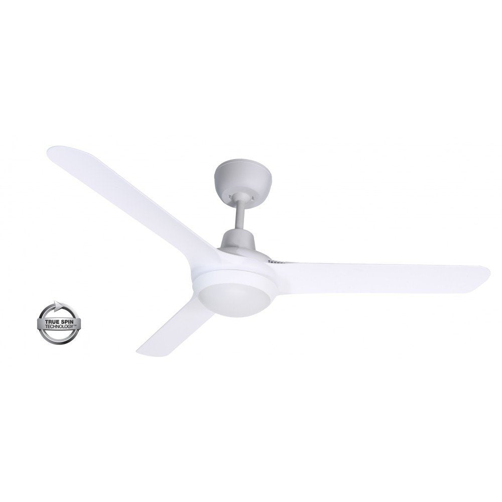 Spyda 3 Blade 50" (1253mm) Ceiling Fan with 20 Watt Tri Colour LED Light in White