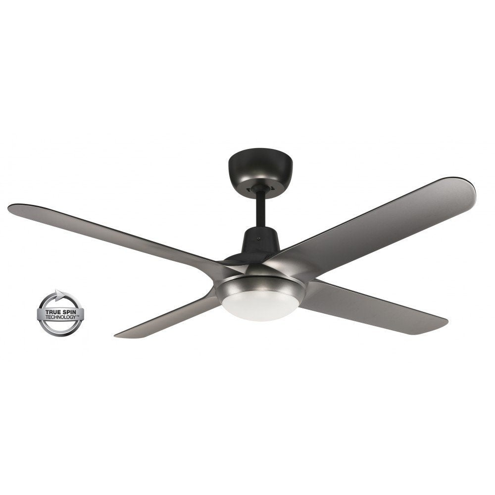 Spyda 4 Blade 50" (1250mm) Ceiling Fan with 20 Watt Tri Colour LED Light in Titanium