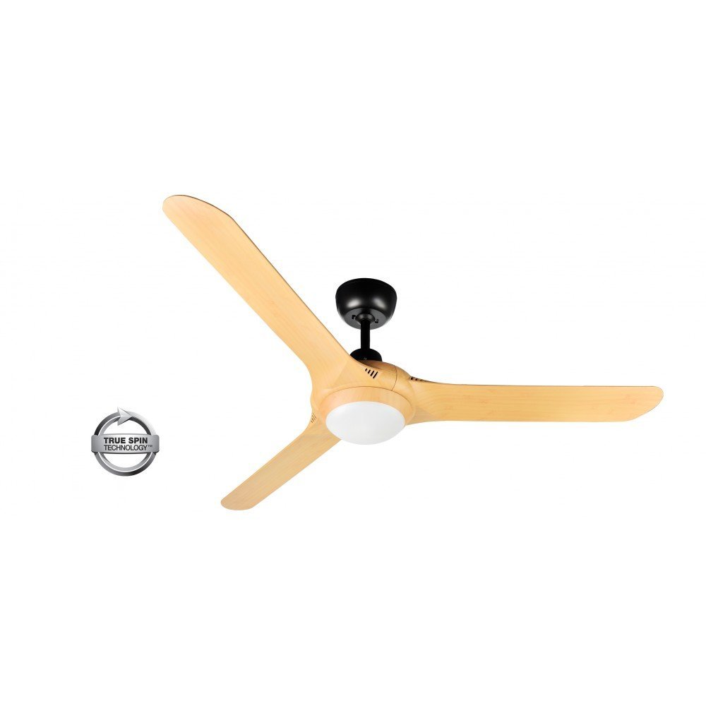 Spyda 3 Blade 56" (1420mm) Ceiling Fan with 20 Watt Tri Colour LED Light in Bamboo