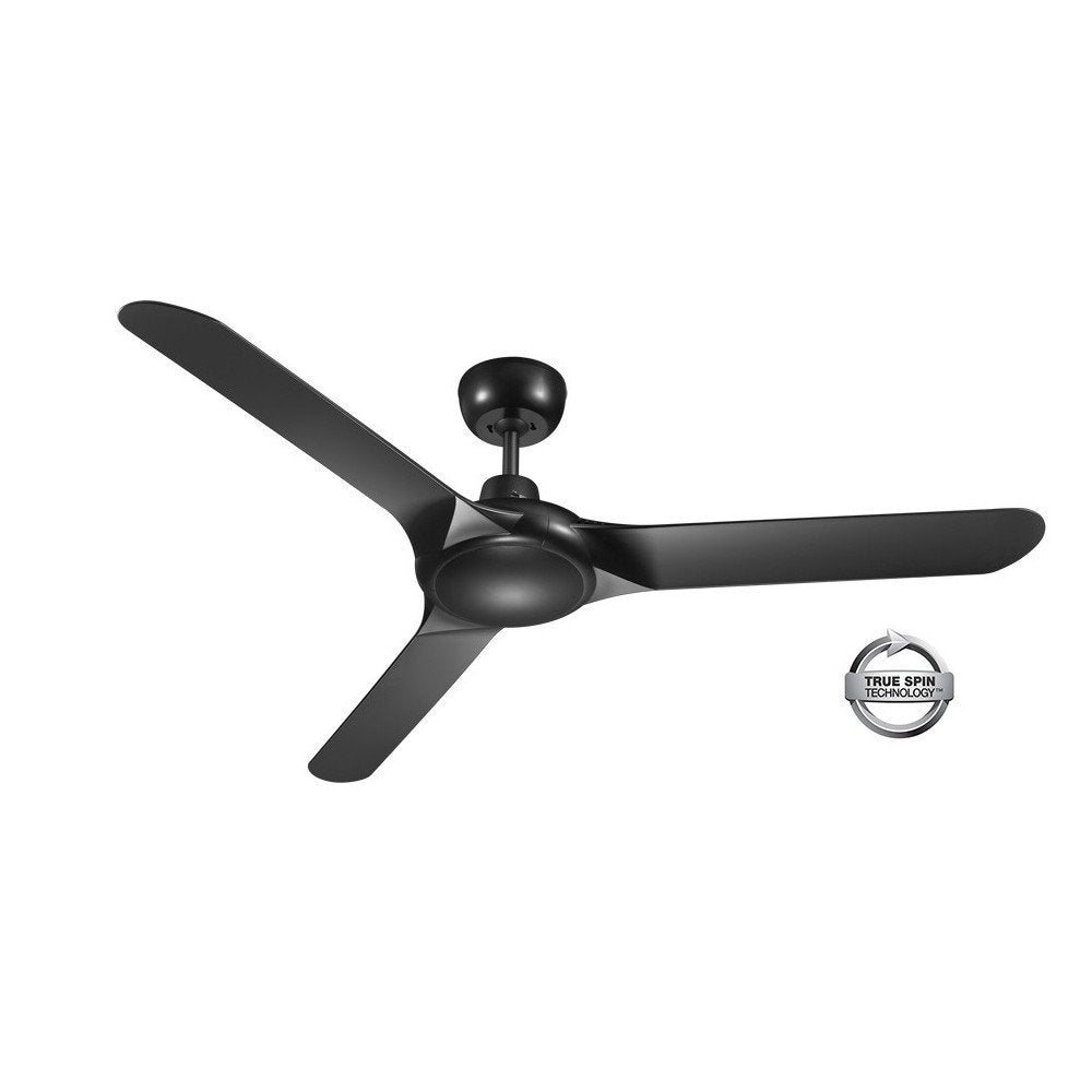 Spyda 3 Blade 56" (1423mm) Ceiling Fan with Plastic Alloy Blades in Matt Black