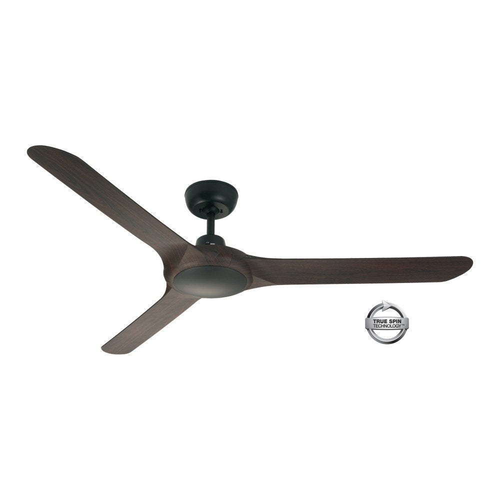 Spyda 3 Blade 56" (1423mm) Ceiling Fan with Plastic Alloy Blades in Walnut