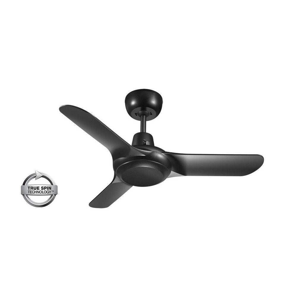 Spyda 3 Blade 36" (903mm) Ceiling Fan with Plastic Alloy Blades in Matt Black