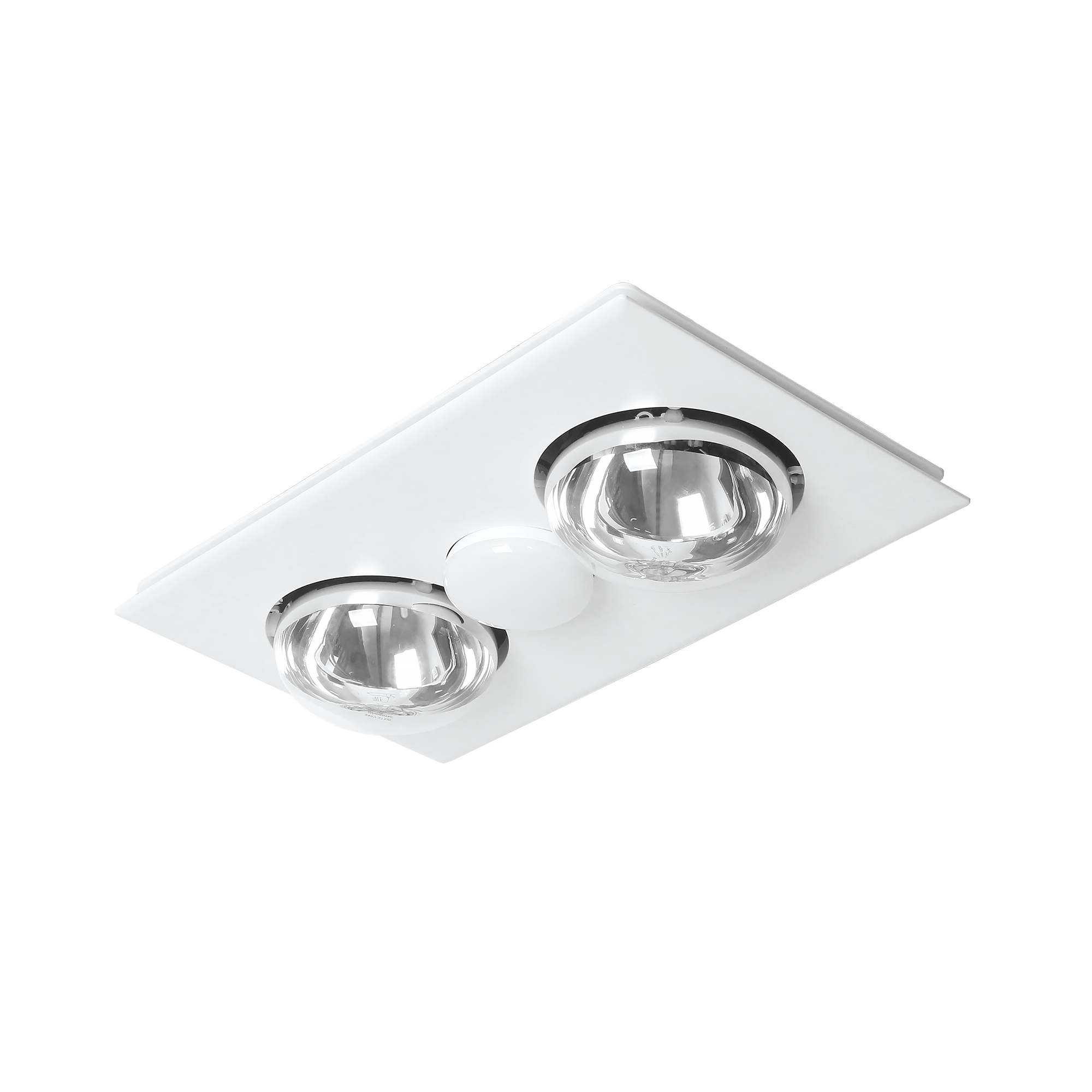 Striker 2 Heat 3 in 1 Bathroom Heater Exhaust Fan & 8w R80 Tricolour LED Downlight White