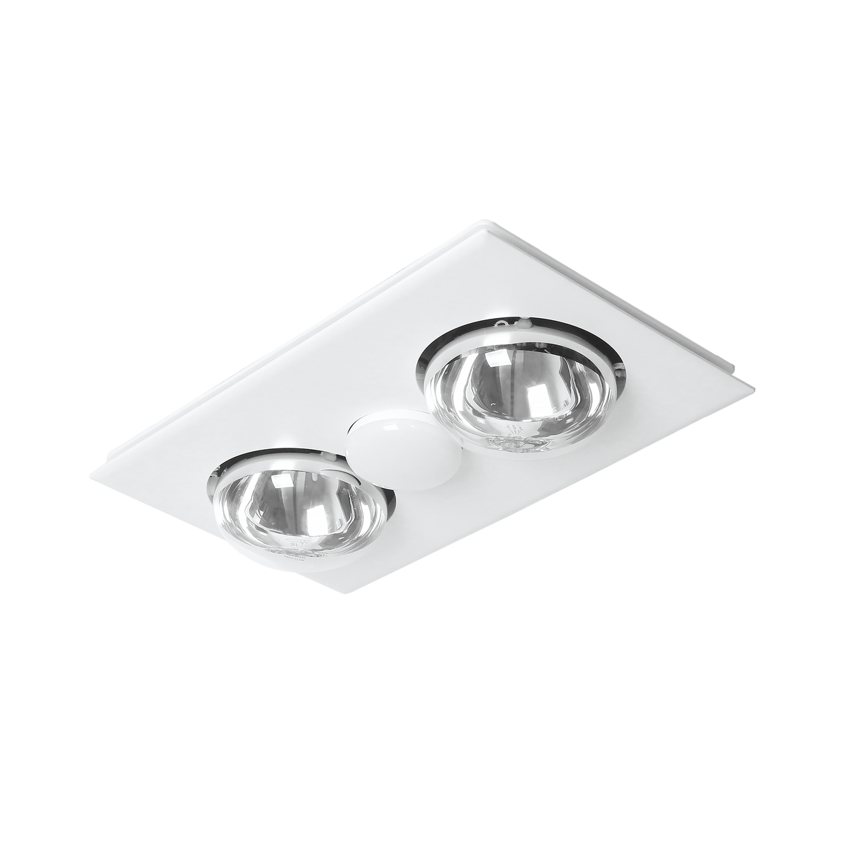 Striker 2 Heat 3 in 1 Bathroom Heater Exhaust Fan & 8w R80 Tricolour LED Downlight White