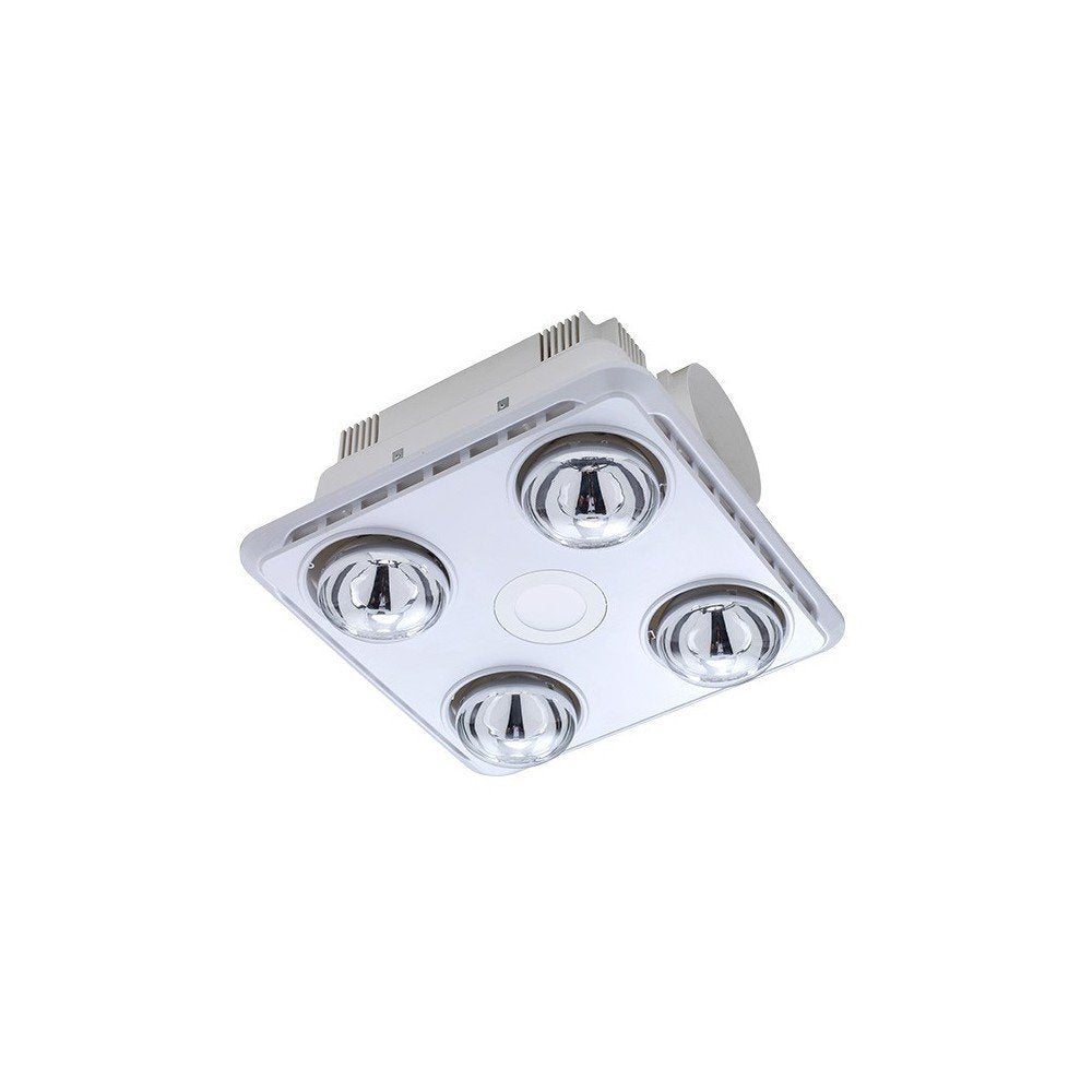 Brook 3 in 1 4 Heat, Exhaust Fan with 10W LED Light in White