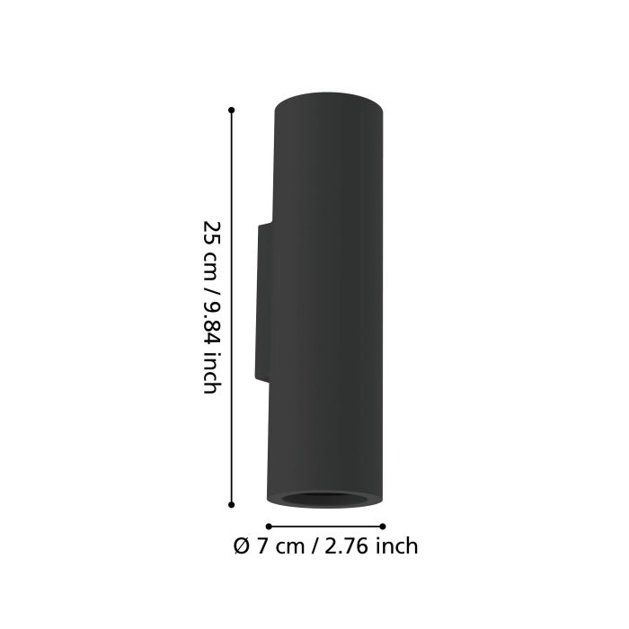 Vivien Wall Light 2X5W GU10 Tri-Colour Black