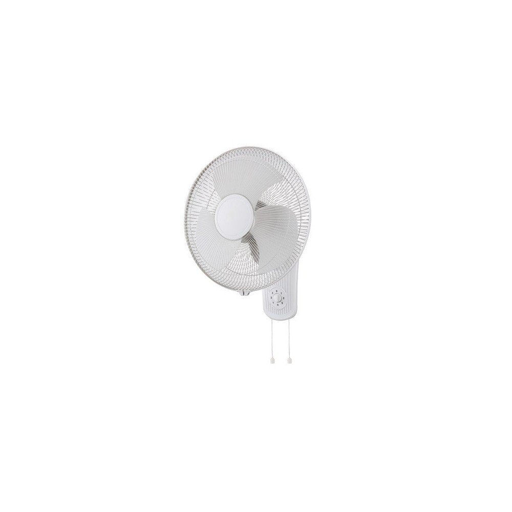 Zephyr 2 White 40cm 3 Blade Wall Fan with Pull Cord