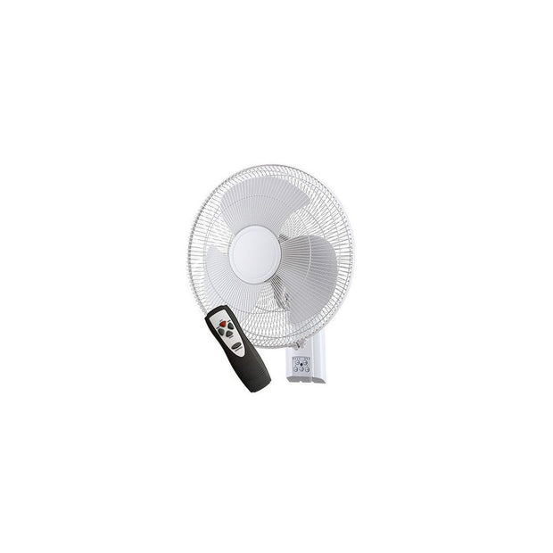 Zephyr 2 White 40cm 3 Blade Wall Fan with Remote Control