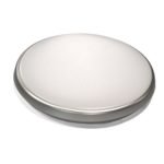 Round 18W LED Ceiling Light - Silver Frame in Warm White - LEDOYS18WRNDSILWW