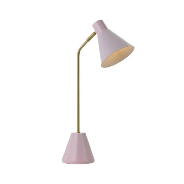 Ambia Desk Lamp Pink and Matt Brass