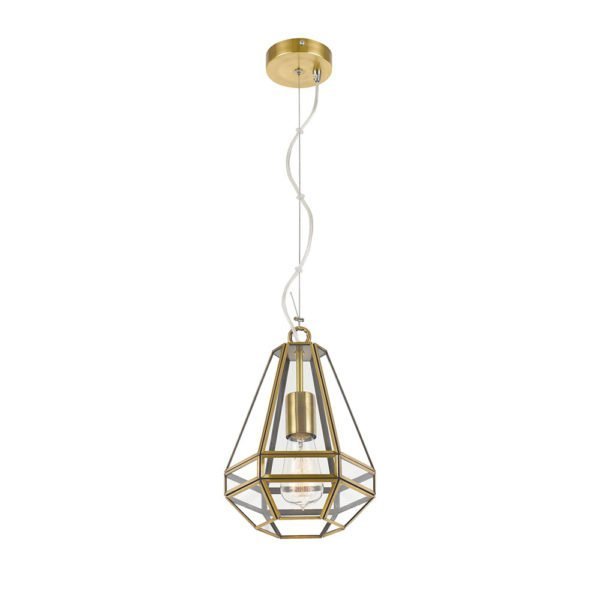 Espada 200mm 1 Light Pendant in Antique Brass