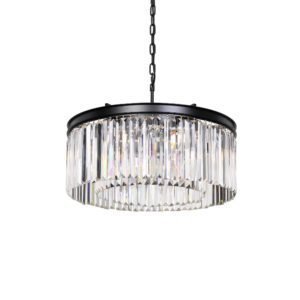 Serene 6 Light Pendant in Antique Black