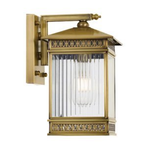 Avera Large IP44 Exterior Wall Light in Antique Brass