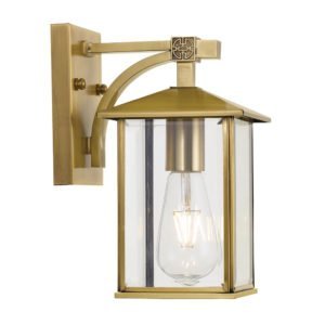 Coby Large IP44 Exterior Wall Light in Antique Brass