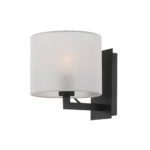 Elgar Wall Light in Satin Black with White Shade