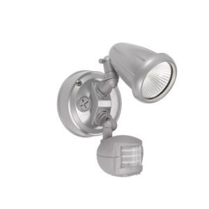 Illume 10 Watt Single Exterior Spot Light in Silver with Sensor