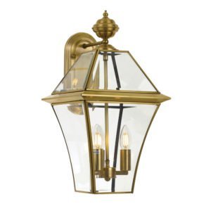 Rye Large IP44 Exterior Wall Light in Antique Brass