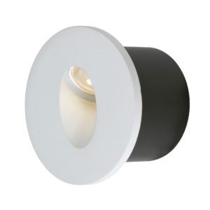 Snap 3 watt Cool White LED Round Stair Light in White