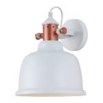 Alta Internal Adjustable Wall Light in Matt White with Copper Highlights