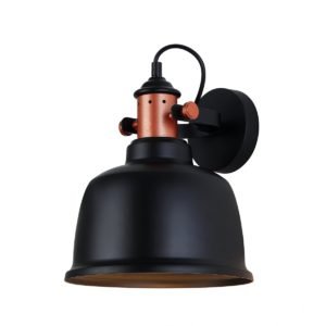 Alta Internal Adjustable Wall Light in Matt Black with Copper Highlights