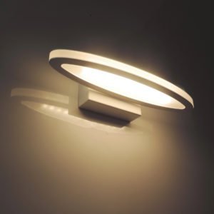 Athens 6 Watt LED Internal Oval Shaped Wall Light in Matt White