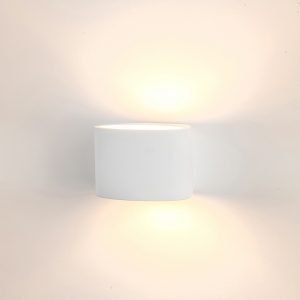 Arc Small Up & Down Plaster Wall Light in Cool white