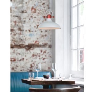 Narvik Light Pendant Light in Matt White with Copper Plating